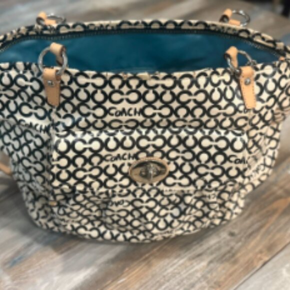 Coach large leather tote - Picture 1 of 8